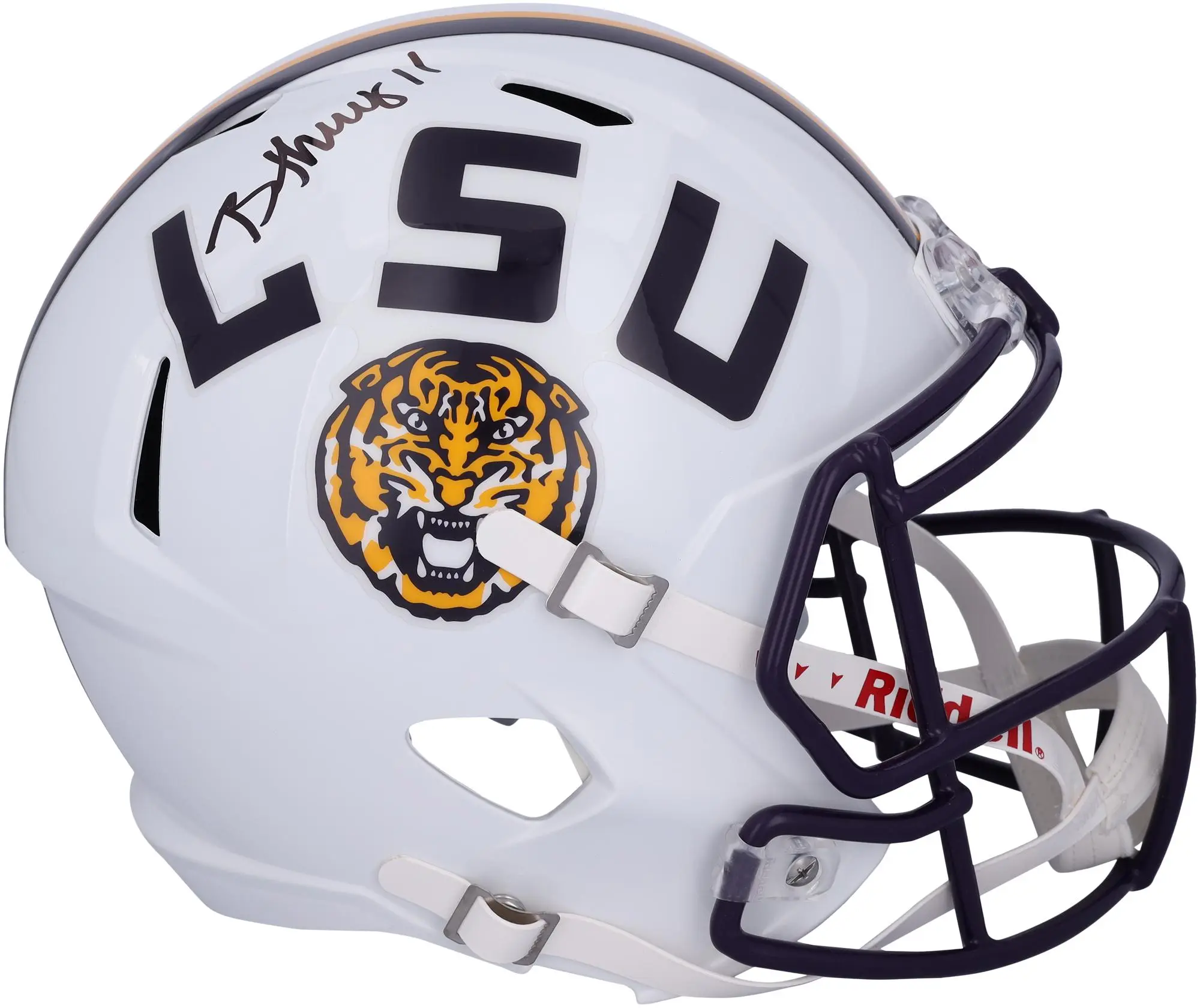 Brian Thomas Jr LSU Tigers Autographed White Riddell Speed Replica Helmet - Fanatics Authentic Certified