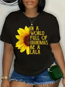 100% Cotton In A World Full Of Grandmas Be A Lala Apparel, Funny Grandma T-Shirt