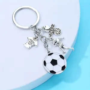 Metal Nameplate Keychain, Soccer Player-Themed Fashion Accessory for Key Organization, Metal Nameplate Keychains