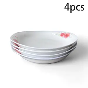 Viral Red Rose Ceramic Dinner Plates with Handles! 8 Inch Elegant Floral Design Plates, Microwave & Dishwasher Safe, Thickened Anti-Scald Stackable Plates for Pasta, Soup, Home Kitchen Upgrade Must-Have!