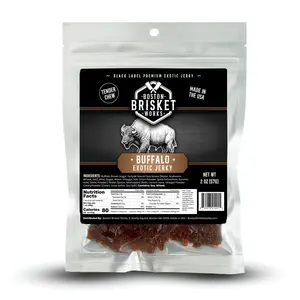 BUFFALO JERKY - 100% Buffalo Meat – Exotic Wild Game Snack – Unique Valentines Day Gifts for Men, Boyfriend, Husband – Cool Guy Gift Idea.