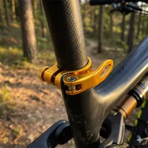 31.8mm Aluminum Quick Release Seatpost Clamp - Universal Bike Saddle Fixing Tool for Road & Mountain Bikes, Lightweight Anti-Rust Adjustable Lock, Maintenance-Free Anti-Slip Design, Instant Seat Height Adjustment Accessory, Bike Accessories, Bicycle Parts