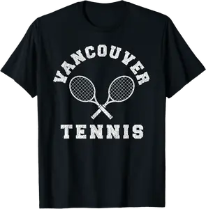 Vancouver Vintage Tennis Team Distressed Retro 90s Vibe T-Shirt - Alphadiallo Shop 56B0F67LNHBT
