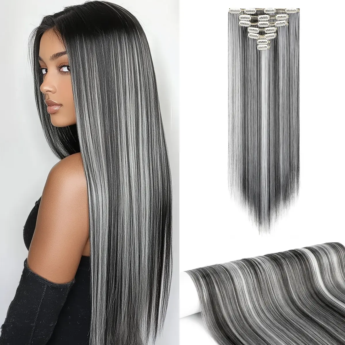 Natural Black Mix Silver Grey