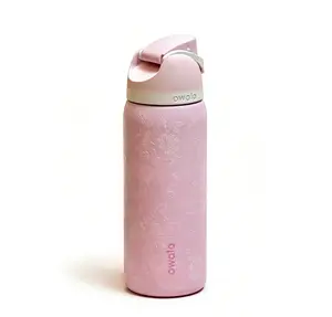 Owala Pink Flower Water Bottle  – Insulated, Portable, Everyday Use, 32OZ, Leak Proof