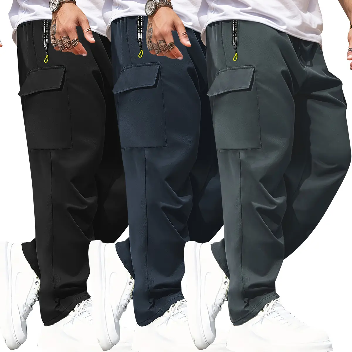 Gray + Navy Blue + Black