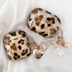 Trendy and suitable leopard print earphone case for AirPods Pro 2, shell for Bluetooth earphones, 4th generation IMD earphone case