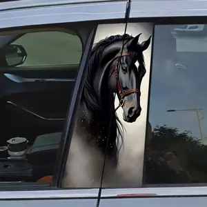 Unique Design Self-Adhesive Vinyl Stickers for Car Doors & B-Pillars, Scratch Resistant Plastic Metal Smooth Surface Easy Replacement Decal for Cars