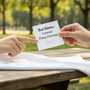 2pcs Infinity Friendship Rings Set  White Gold Plated & Adjustable - The Perfect "Best Bitches" Pinky Promise Gift