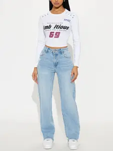 90s Classic Vintage Straight Leg Jeans - Light Wash