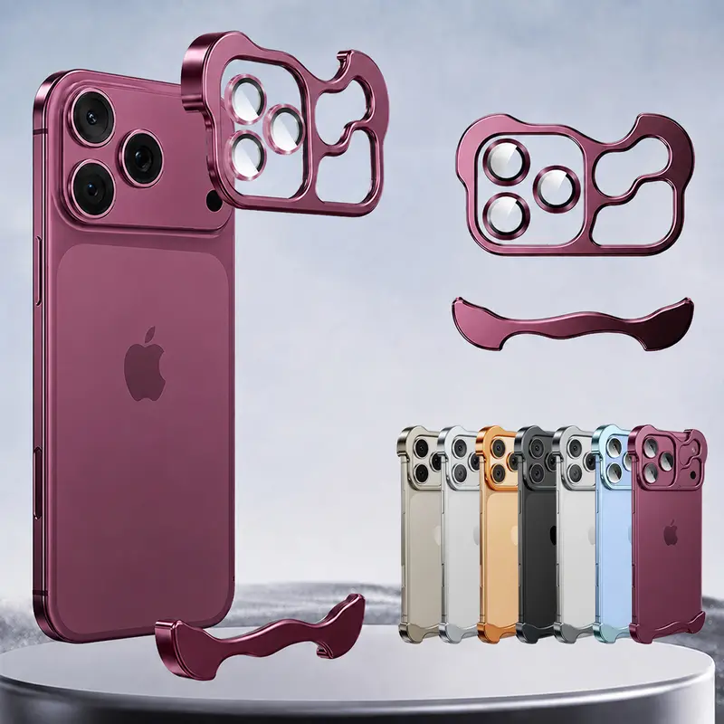 OREKROY Frameless Metal Case for iPhone 18 Pro Max,17 Pro Max,17 Air, 17 Pro 16, 15, 14, 13 Pro Max – Minimalist Aluminum Bumper, Shock Absorbing Protective Shell, Sleek and Durable Design,Frameless Minimalist Design, Extremely Highlighting Personality
