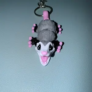 Possum Keychain - Adorable 3-D Printed Charm for Keys, Bags, and Backpacks