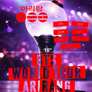 3 Pack Lightstick Stickers Waterproof | Fan Made | 10” 5” 3” Sizes | Kpop Style Decals