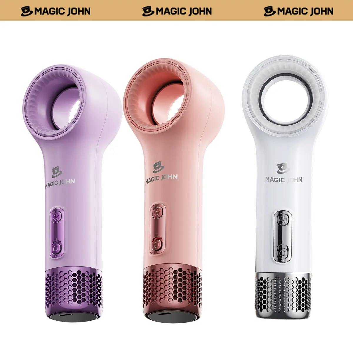 MAGIC JOHN Handheld Bladeless Fan — High-Speed Turbine Portable Fan | Fast Charging Support | Multi-Level Adjustable Airflow | Smart Digital Display | Ideal for Outdoors, Travel, and Commuting summerwins