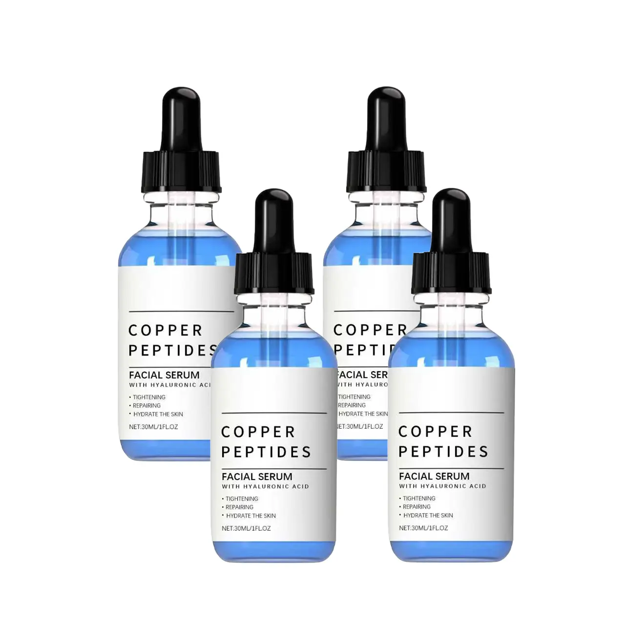 GHK-Cu Peptides Serum, Copper Peptides Serum for Face - Tightening,  Repairing, Collagen Boosting - with Hyaluronic Acid - Fragrance-Free