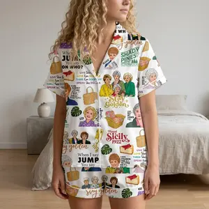 Golden girls pajamas, 80's tv sitcom pajamas, Stay Golden set, set for women, Loungewear set women, Sleepwear fashion