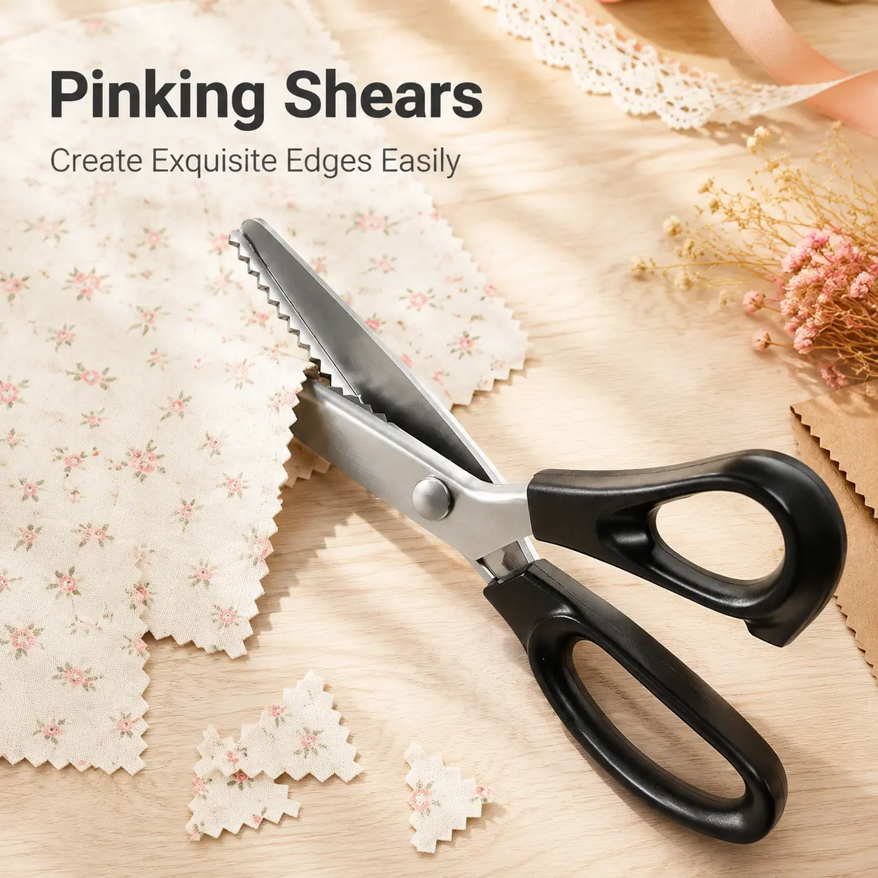 Stainless Steel Zig Zag Scissors with Serrated Teeth - Perfect for DIY Crafts, Sewing Accessories and Supplies, Lace, Dressmaking, Sewing & Tailoring - Durable & Sharp, Crafting Sewing Tools, S Sewing Tools