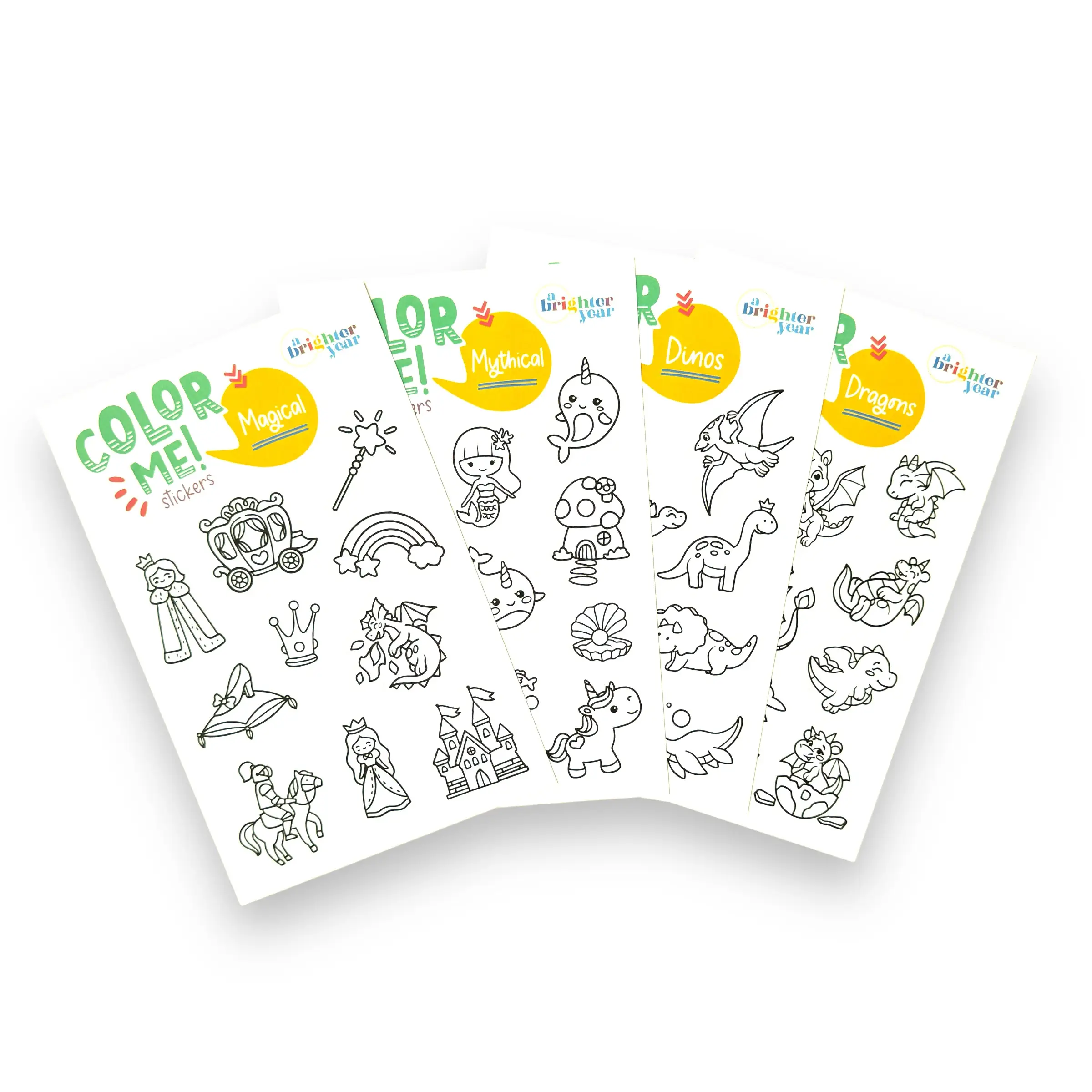 Color Me Stickers - A Brighter Year - 34 Different Sets - Stickers for Coloring - Teacher Stickers - Color Your Own - Coloring Book, Colouring Book