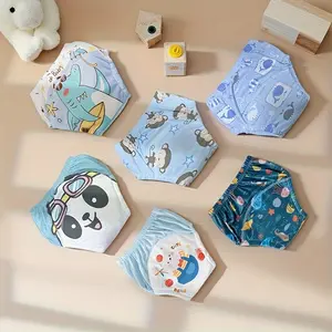 6pcs Baby Training Pants Washable Diaper Reusable Diapers, Unisex All-Season Soft Absorbent Reusable Nappies, Comfortable Infant Potty Training