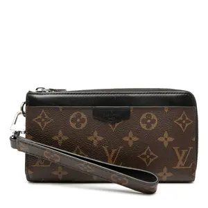 Pre-owned Louis Vuitton Canvas Small Leather Goods Zippy Dragonne Monogram Macassar Long Wallet