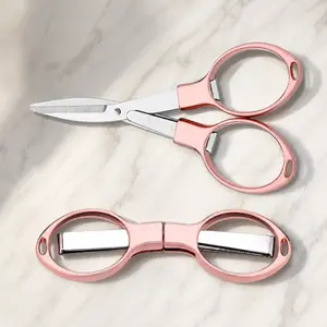Folding Safety Non-Slip Fishing Line Scissors, Zinc Alloy Handle Stainless Steel Blade Portable Cutter, Corrosion Resistant Braided Line Trimmer for Outdoor Travel, Saltwater Freshwater Fishing Gear Multi Tool, Fishing Shears