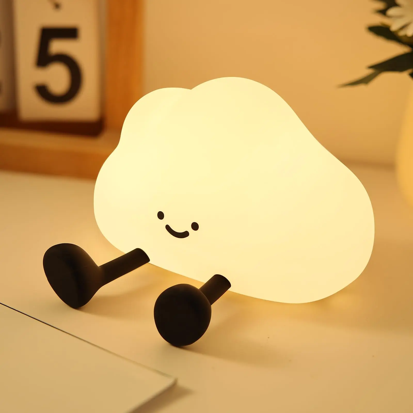 Cloud Night Light, Cute Silicone Nightlight for Baby Toddler, Rechargeable LED Nursery Lamp with Timer, 3 Level Dimmable Soft Squishy Night Lamp Gift for Bedroom Kids Room Decor