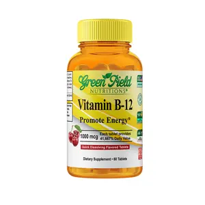 Greenfield Nutritions - Halal Vitamin B12 1000 mcg Vitamin, 60 Sublingual Tablets, Fast Absorption