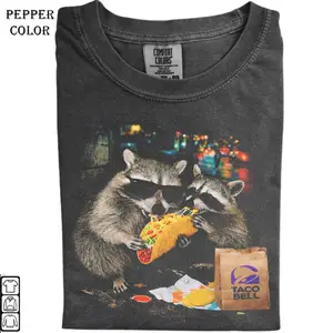 Vintage Taco Bell Raccoon Comfort Color T-shirt, Meme Shirt, 90s Horror Film Shirt, Cotton Casual Tee, Gift For Fan, Trendy Shirt, Trendy Shirt, Trending Shirt