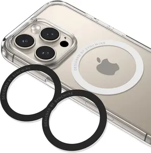 2 Pack Universal Metal Rings Sticker Compatible with Magsafe Magnetic Wireless Charger 15 14 13 12 Pro Mini Max Galaxy,Ultra-Thin Car Charger Conversion Accessories Mobile Card