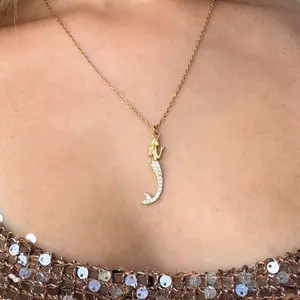 EVRY JEWELS Gold or Silver Plated Women's Mermaid Muse Necklace