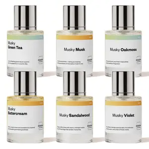 Everything Musk, Dossier, Unisex Perfume Bundle, 6x50ml, Musky Sandalwood, Musky Musk, Musky Buttercream, Musky Oakmoss, Musky Violet, Musky Green Tea