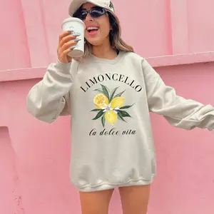 Limoncello Italian Summer Sweatshirt - Perfect for Amalfi Coast Vibes, Positano Limoncello Sweatshirt - Italy Vacation Gift for Lemon Lovers