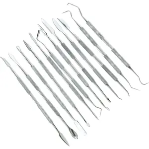 12-Piece Stainless Steel Wax Carvers Set, Wax & Clay Sculpting Tools, Double Ended Carving Kit for Modeling, Sculpting and Shaping, Silver - DD312