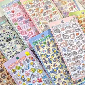 3D Crystal Animal Stickers ,Panda ,Pallas's cat, piggy, Alpaca,Parrot, Cute Puffy Decorative Stickers for Journaling & Scrapbooking
