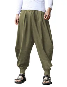 COOFANDY Men's Pants Hippie Harem Baggy Linen Boho Yoga Casual Drop Crotch Trouser Gift Ideas