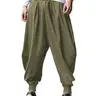 COOFANDY Men's Pants Hippie Harem Baggy Linen Boho Yoga Casual Drop Crotch Trouser Gift Ideas