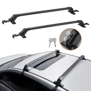VEVOR Roof Rack Cross Bars, Aluminum Roof Rack Crossbars, Fit Roof without Side Rail, 155 lbs Load Capacity, Adjustable Bare Roof Crossbars with Locks, for SUVs, Sedans, and Vans
