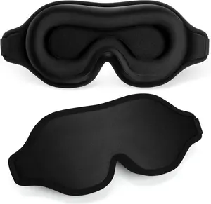 Blackout Eye Mask for Sleeping, 3D Contoured Cup No Pressure Sleep Mask with Adjustable Strap, Ultra-Thin Sides Breathable Lightweight Soft Eye Cover for Men Women Home Travel Airplane Party
