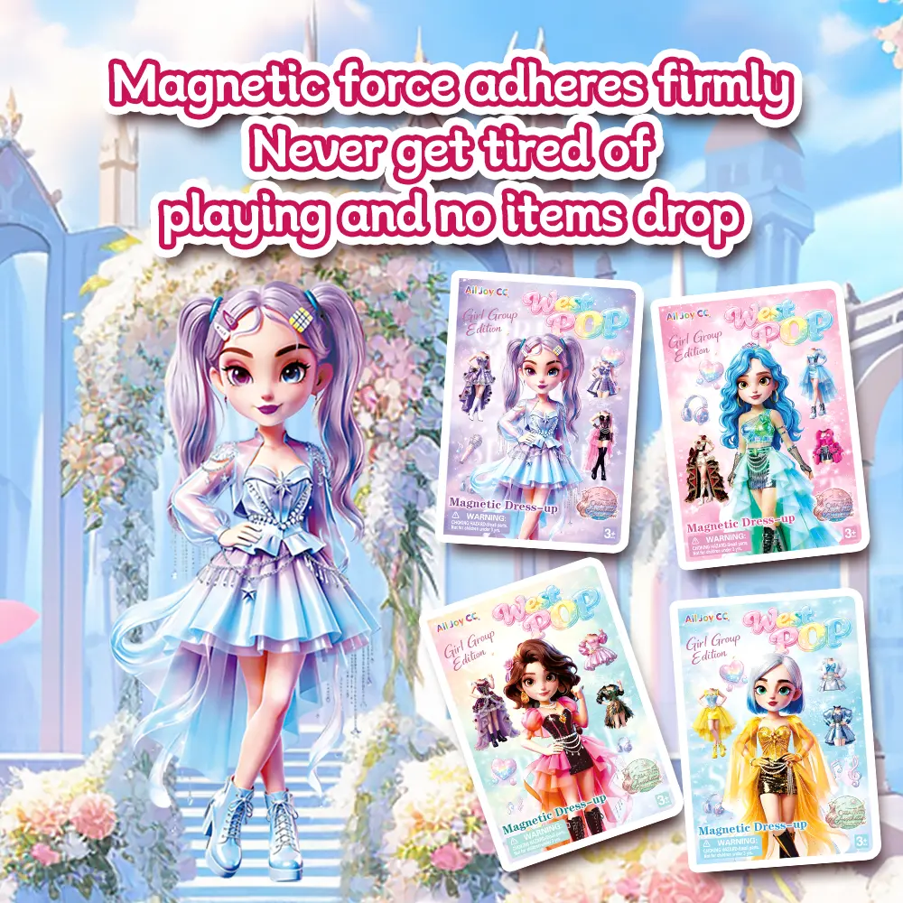 Magnetic Dress-Up Doll Set for Girls: Fun and Mix-and-Match Magnetic Dress-Up Paper Dolls, Quiet Book with Magnetic Double-Page Scene Designs, Perfect for Children to Create Imaginative Birthday Gifts.