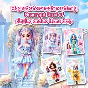 Magnetic Dress-Up Doll Set for Girls: Fun and Mix-and-Match Magnetic Dress-Up Paper Dolls, Quiet Book with Magnetic Double-Page Scene Designs, Perfect for Children to Create Imaginative Birthday Gifts.