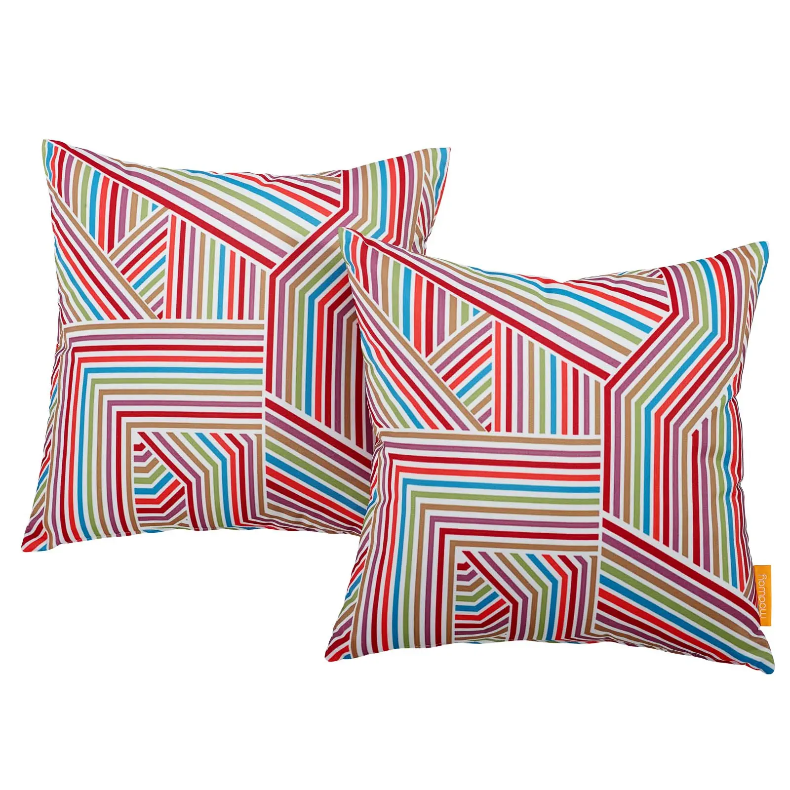 Modway Outdoor Patio Single Plush Polyester Fiber Pillow - Weather-Resistant, Stylish Tapestry Design