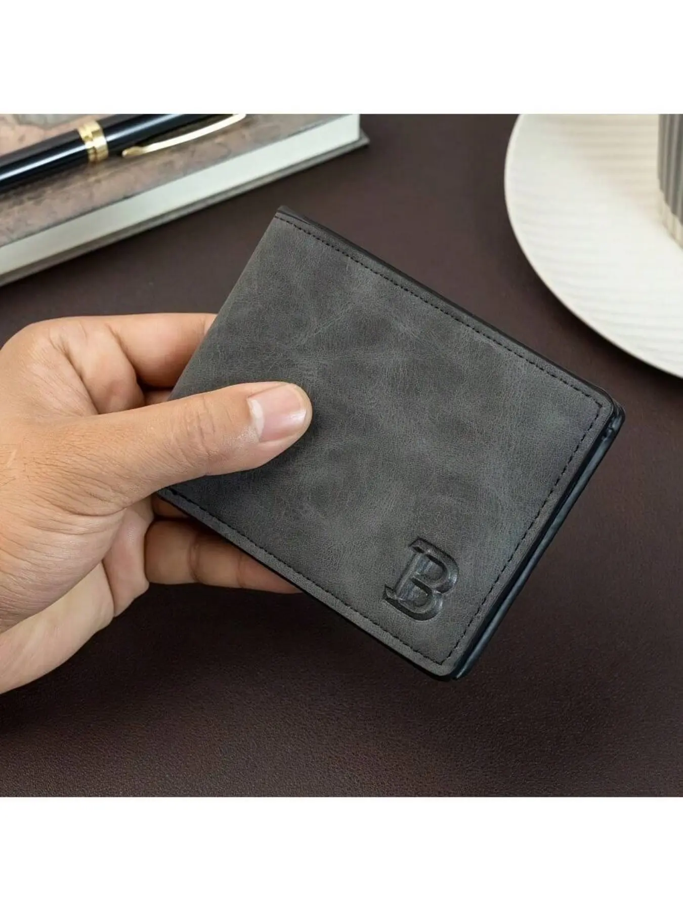 Men's Short Bifold Business Fashion Wallet with US Coin Pocket, Vintage Matte Fabric Multi-Card Holder, Stylish and Durable, Business Style Wallet, Bifold Wallets, Ideal Gift for Men