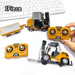 Mini Dump Mini Forklift Toy, 1:64 Scale Truck Remote Control Car with Lights, 2.4GHz Remote Control, Mini Alloy Truck, Remote Control Trucks, Fun Birthday Christmas Gifts