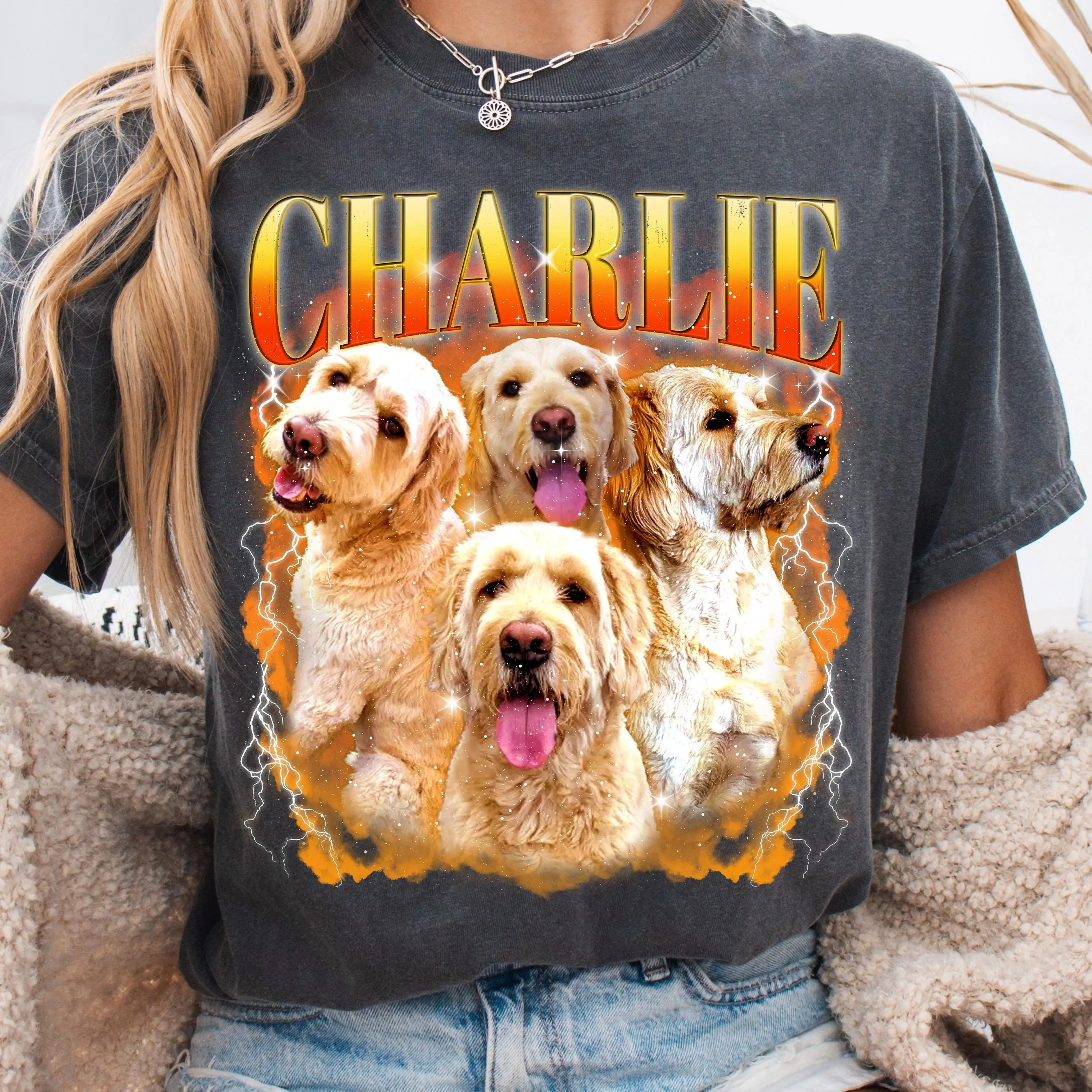 Custom Bootleg Graphic Tee for Women, Personalized Pet Photo Tshirt, Casual Shortsleeve Remembrance Gift, Top, Lady, Style