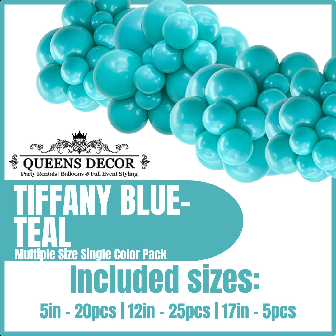 Tiffany Blue Teal  Balloons Packs multiple sizes 5", 12", 17", and more base on selected package