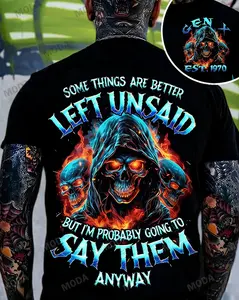 Chaosmoda Generation X Some Things Are Better Left Unsaid Custom Skull Graphic Tee
