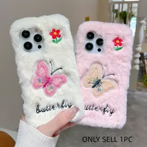 Cute Fluffy Butterfly Phone Case for Samsung Galaxy S23/s24/s25/26 Plus Ultra A14/a15/a16/a17, Durable Shockproof Protective Cover