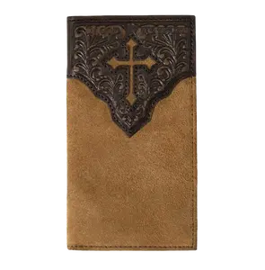 Nocona Men's Western Rodeo Leather Floral Cross Wallet N5413508