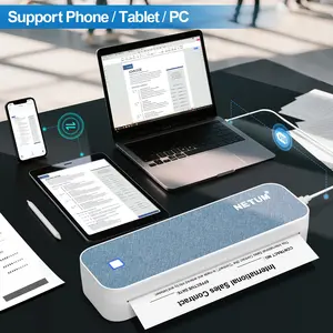 Netum Portable Thermal Printer, Wireless, Compatible with Various Roll Paper and Folded Paper, Inkless Printing, Ideal for Travel Office Home