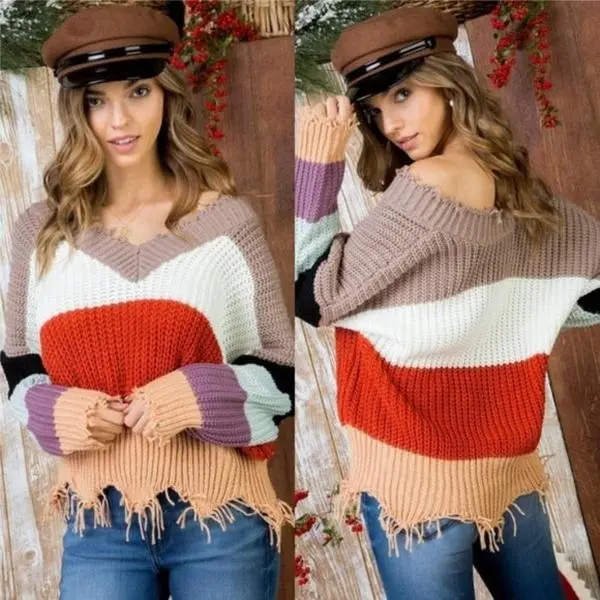 Rebecca Distressed Sweater - Women's Knitwear